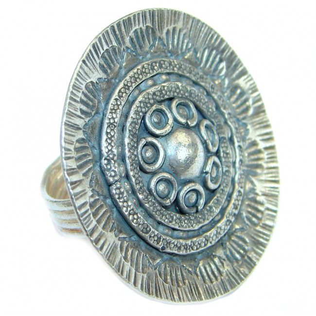 Huge Bold Bali Art .925 Sterling Silver handmade Ring s. 6