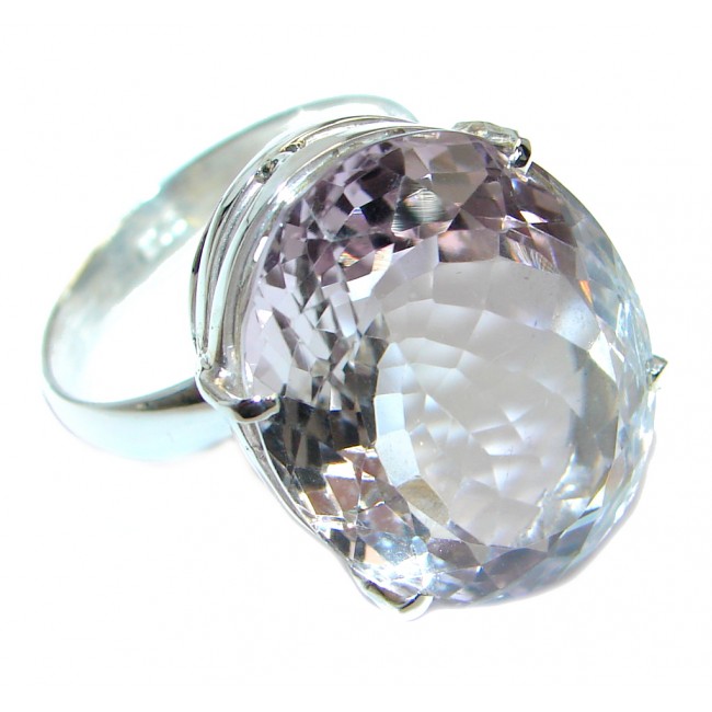 Genuine Oval Cut Pink Amethyst .925 Sterling Silver handmade ring size 10