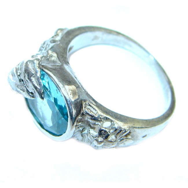 Energazing Swiss Blue Topaz .925 Sterling Silver handmade Ring size 6