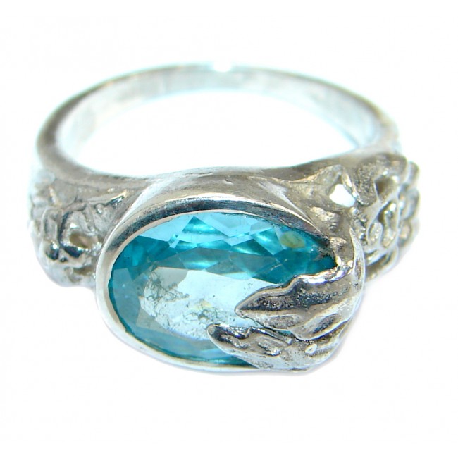 Energazing Swiss Blue Topaz .925 Sterling Silver handmade Ring size 6