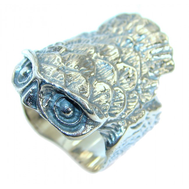 Owl .925 Sterling Silver handmade Ring s. 6