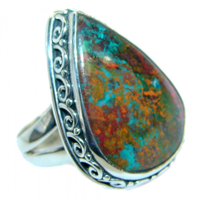 Perfect Sonora Jasper .925 Sterling Silver handcrafted Ring size 7 adjustable