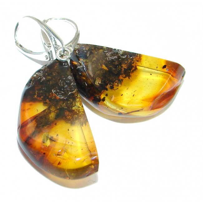 Back to Nature Baltic Amber .925 Sterling Silver handmade earrings