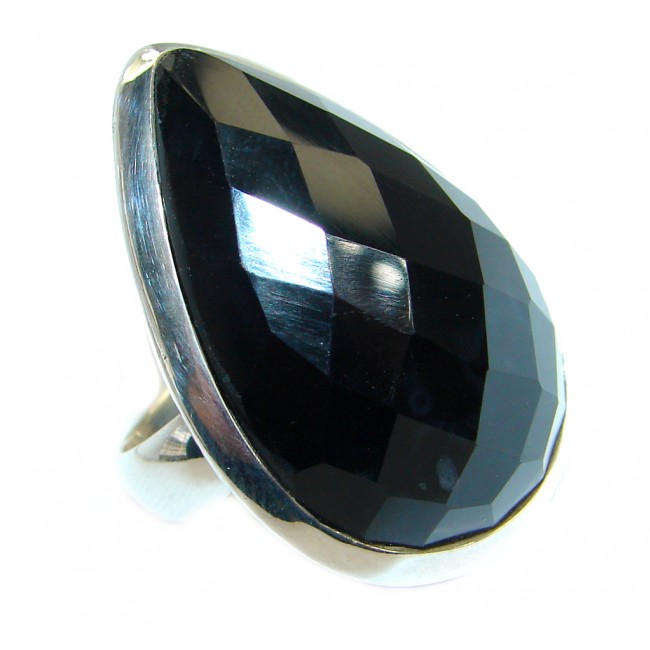 Authentic Onyx .925 Sterling Silver handmade Ring s. 7 3/4