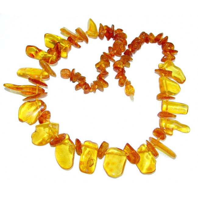 Natural Beauty Brown Polish Amber handmade 18 inches necklace