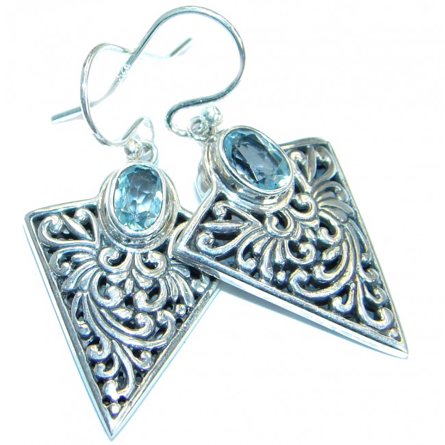 Rich Design Swiss Blue Topaz .925 Sterling Silver earrings