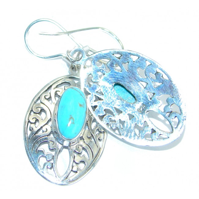Exquisite Authentic Turquoise .925 Sterling Silver handmade Pendant