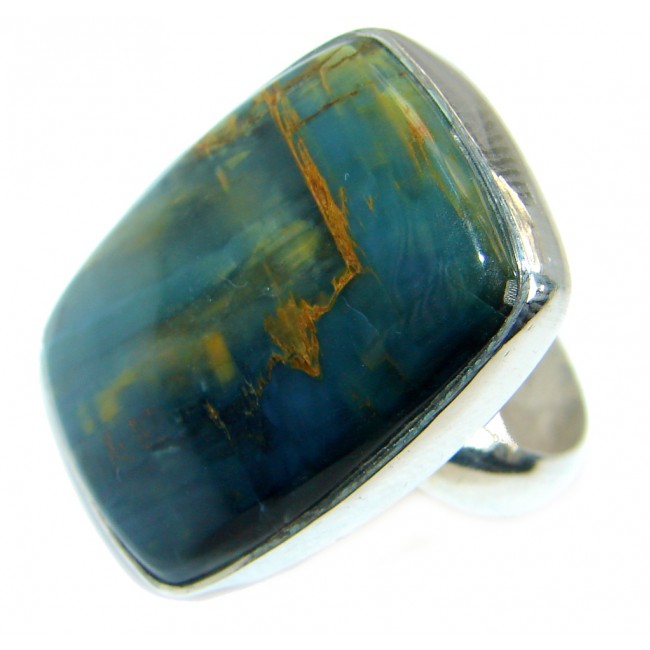 Simply Beautiful Pietersite .925 Sterling Silver Ring size 7 adjustable