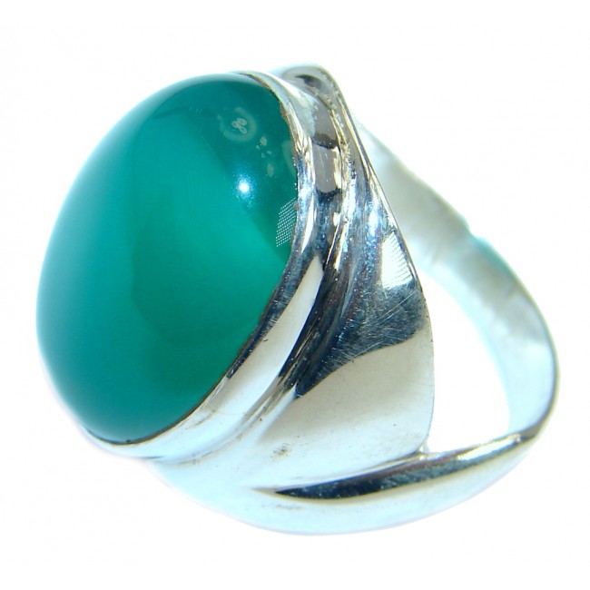 Natural Agate .925 Sterling Silver ring s. 8 1/2