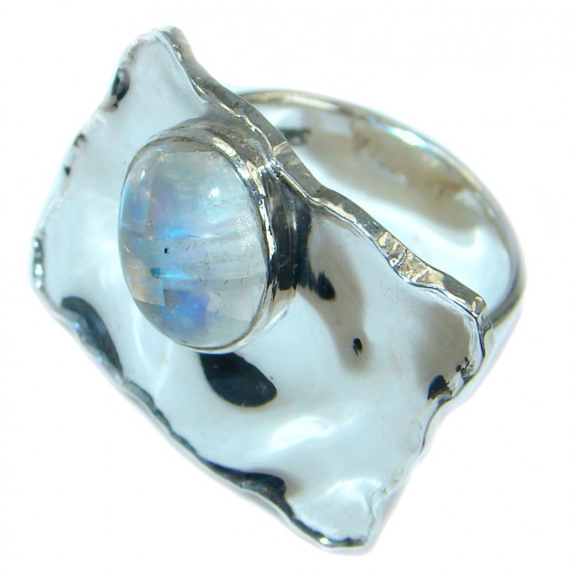 Simle Style Perfect Moonstone .925 Sterling Silver handmade Ring s. 5 1/4