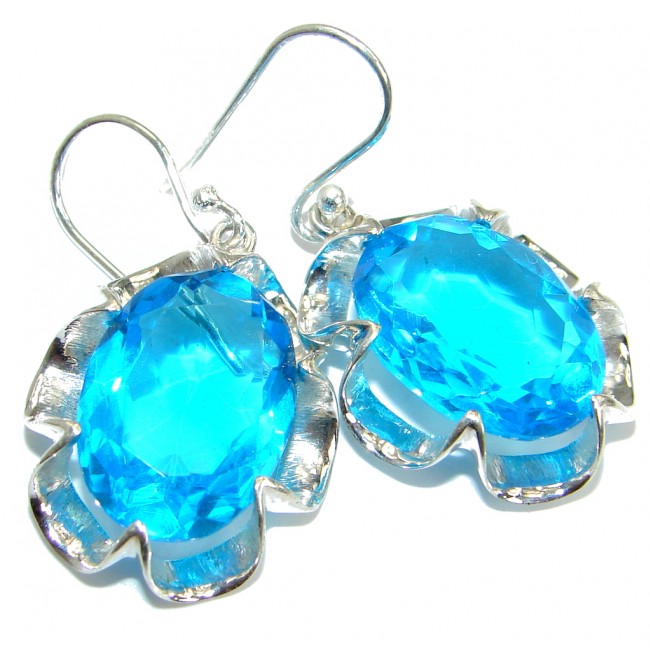 Perfect Blue Quartz .925 Sterling Silver handmade earrings