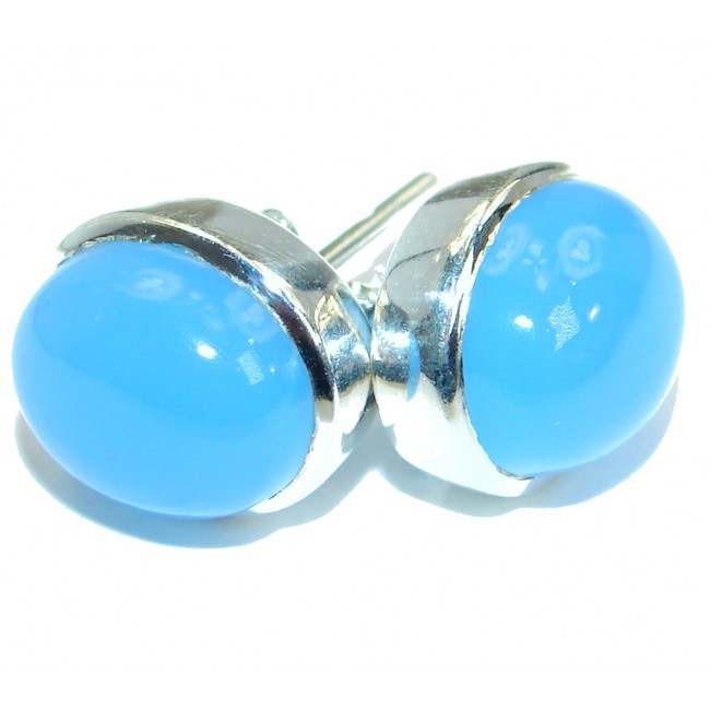 Simple Design excellent quality Chalcedony Agate .925 Sterling Silver earrings