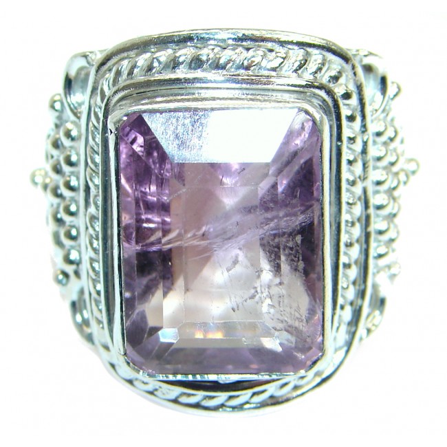 Vintage style Unique Style Amethyst .925 Sterling Silver ring; s. 12
