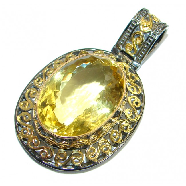 Large Power Magic Citrine .925 Sterling Silver handcrafted pendant