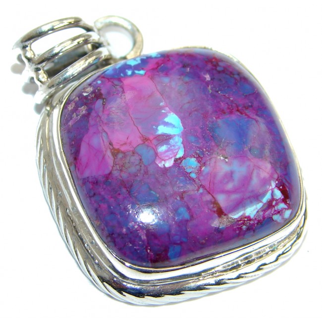 Simple Style Purple Turquoise .925 Sterling Silver Pendant