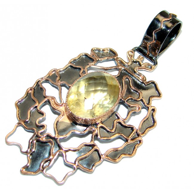 Large Power Magic Genuine Citrine 18ct Gold over .925 Sterling Silver handcrafted pendant