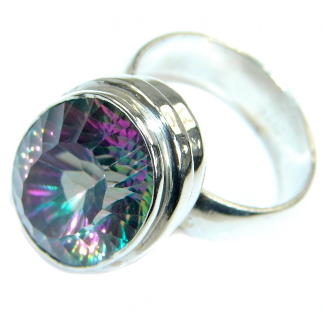 Bold Exotic Magic Topaz .925 Sterling Silver handmade Ring s. 7