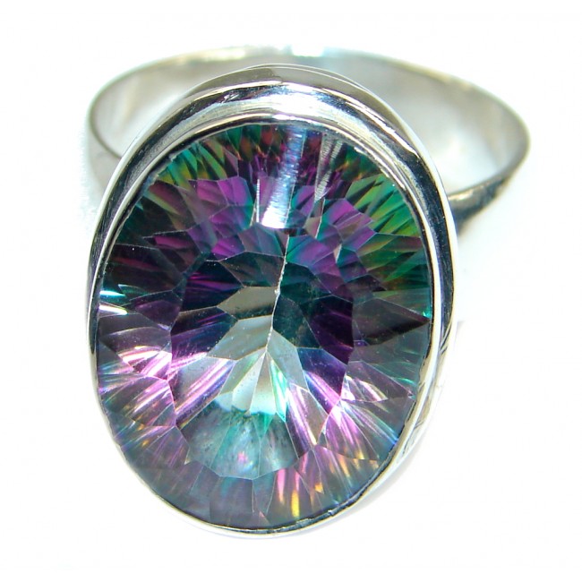 Bold Exotic Magic Topaz .925 Sterling Silver handmade Ring s. 7