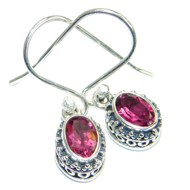 Perfect genuine Ruby handmade .925 Sterling Silver handmade earrings