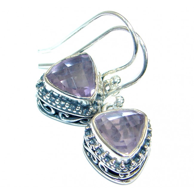 Rich Design Authentic Amethyst .925 Sterling Silver earrings