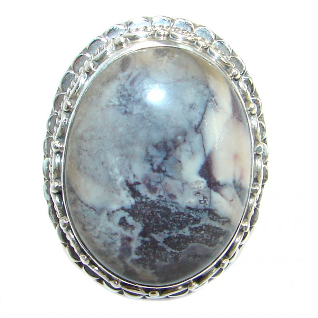 Genuine Siberian Charoite .925 Sterling Silver handmade ring size 6 3/4
