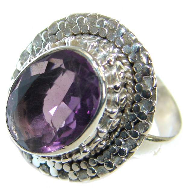 Vintage style Unique Style Amethyst Sterling Silver ring; s. 7 3/4