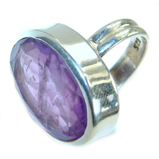 Authentic Amethyst Sterling Silver ring; s. 5 3/4