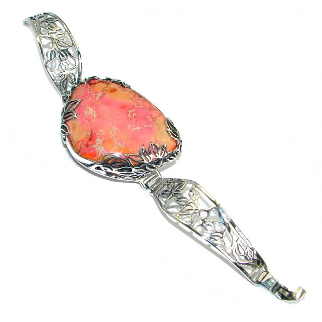 Chic Boho Style Sea Sediment Jasper .925 Sterling Silver handmade Bracelet