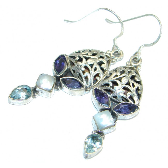 Secret Beauty Purple Iolite .925Sterling Silver earrings