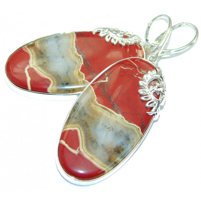 Boho Style - Back to nature Red Jasper .925 Sterling Silver handmade earrings