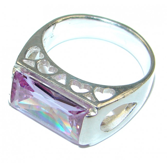 Magic purple Cubic Zirconia .925 Sterling Silver handmade Ring s. 9