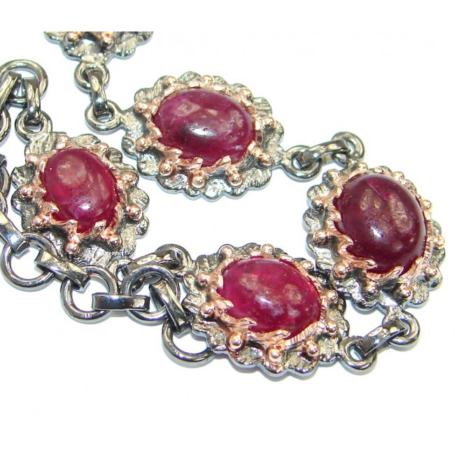 Genuine Ruby Rose Gold over .925 Sterling Silver handcrafted Bracelet