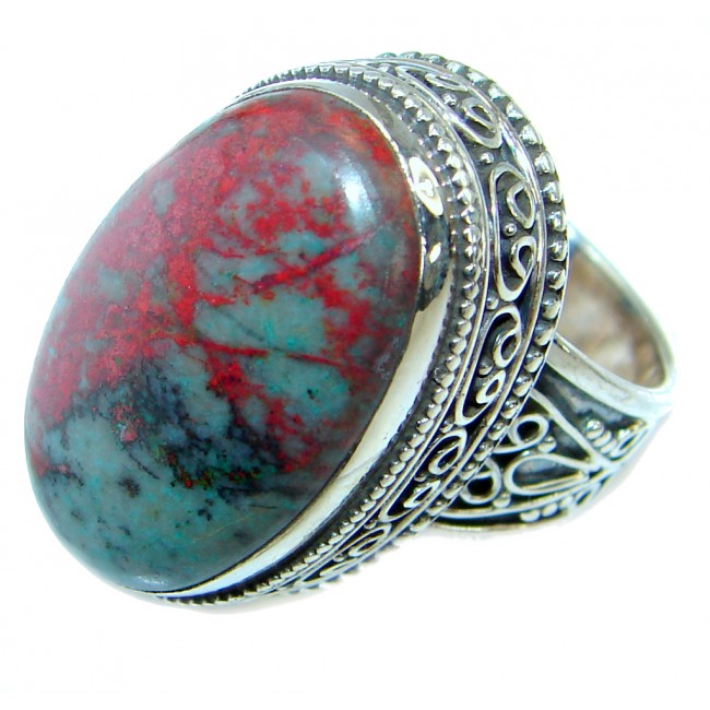 Perfect Sonora Jasper .925 Sterling Silver handcrafted Ring size 6 1/2