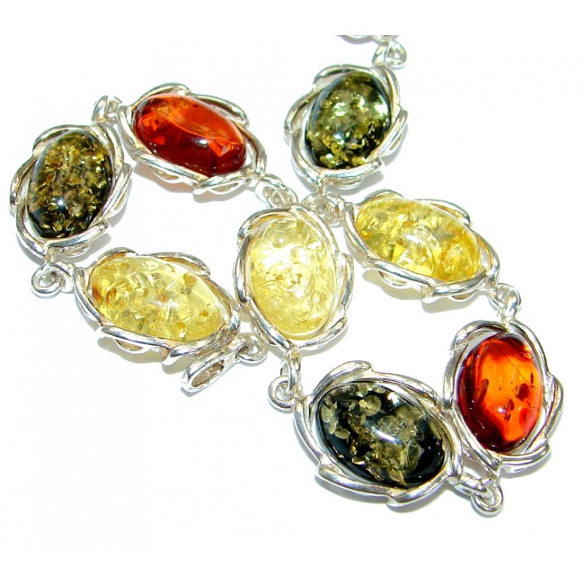 Beautiful Baltic Polish Amber .925 Sterling Silver handcrafted Bracelet