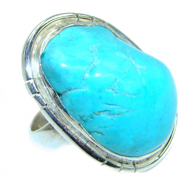 Turquoise .925 Sterling Silver handmade Ring size 6 1/4