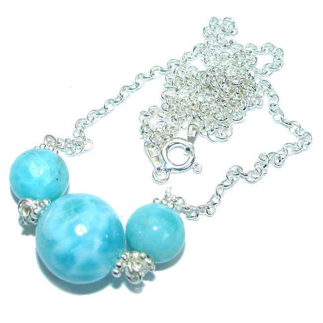 Nature inspired Sublime Larimar .925 Sterling Silver handmade necklace