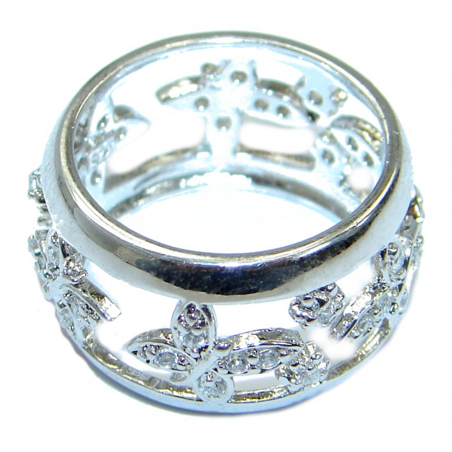 White Topaz .925 Sterling Silver handmade Ring s. 6