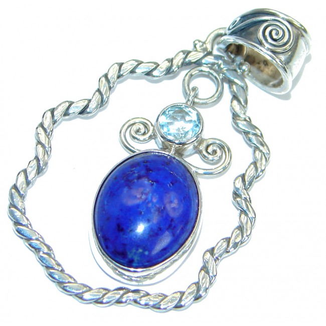 Wonderful Blue Lapis Lazuli .925 Sterling Silver handmade Pendant