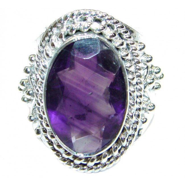 Bold Exotic Magic purple Topaz .925 Sterling Silver handmade Ring s. 10