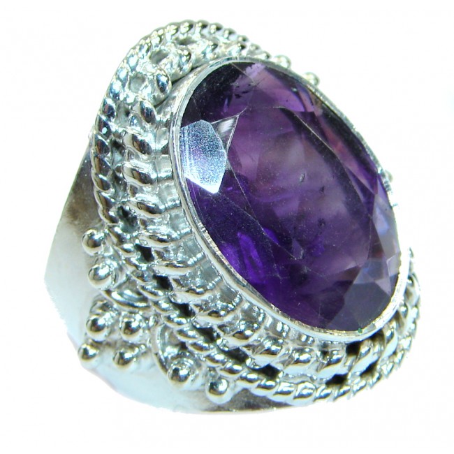 Bold Exotic Magic purple Topaz .925 Sterling Silver handmade Ring s. 10