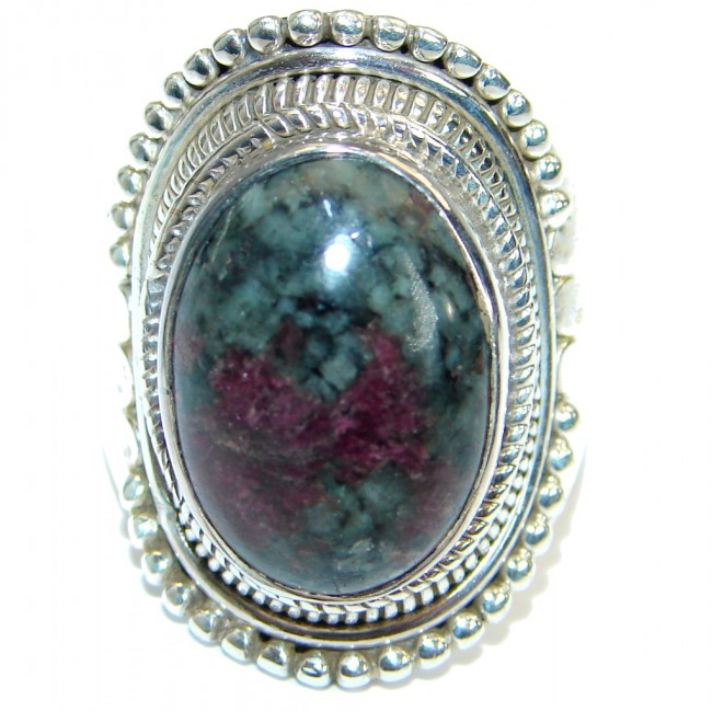 Perfect Eudialyte .925 Sterling Silver handcrafted Ring size 7 1/4