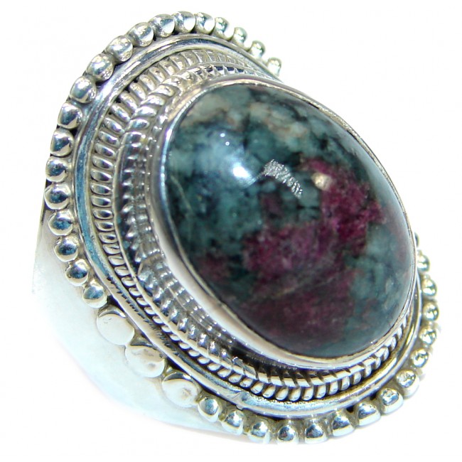 Perfect Eudialyte .925 Sterling Silver handcrafted Ring size 7 1/4