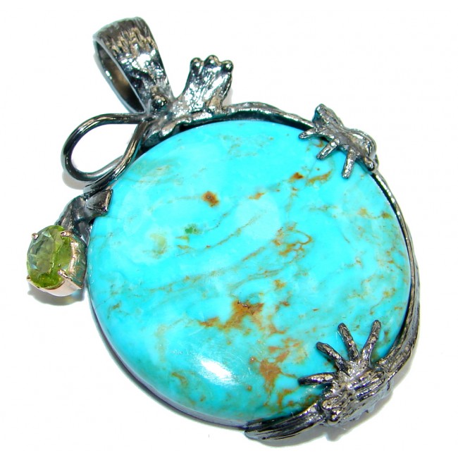 Authentic Turquoise .925 Sterling Silver Handmade Pendant