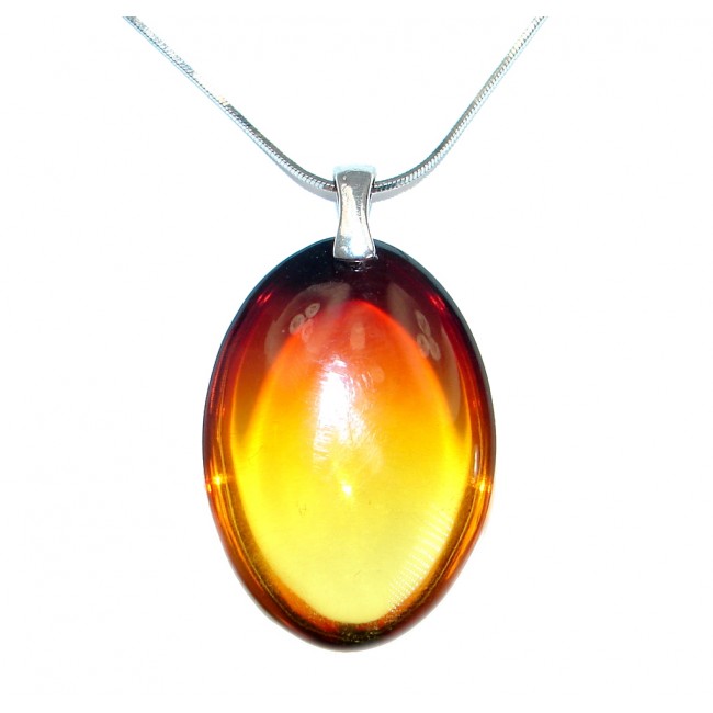 Natural Baltic Amber .925 Sterling Silver handmade necklace