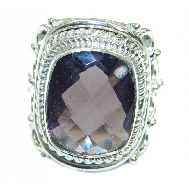 Amethyst quartz .925 Sterling Silver handmade Ring size 7 1/4