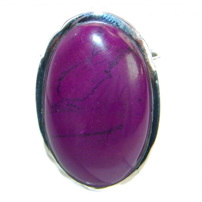 Be Bold Huge Purple Sugalite Sterling Silver handmade Ring s. 6 1/2