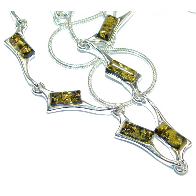 Natural Beauty Polish Amber .925 Sterling Silver handmade necklace