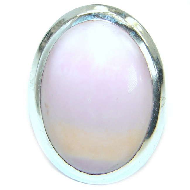 Authentic Pink Opal .925 Sterling Silver handmade Ring s. 9
