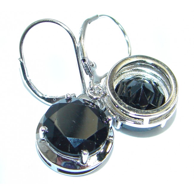 Simple Elegance Black Spinel .925 Sterling Silver earrings