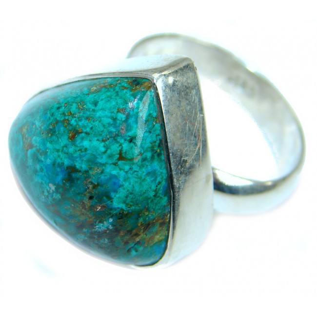 Turquoise .925 Sterling Silver handmade Ring size 7 adjustable